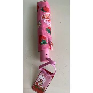 Strawberry Shortcake Umbrella Auto Open Close Pink Red Compact NEW